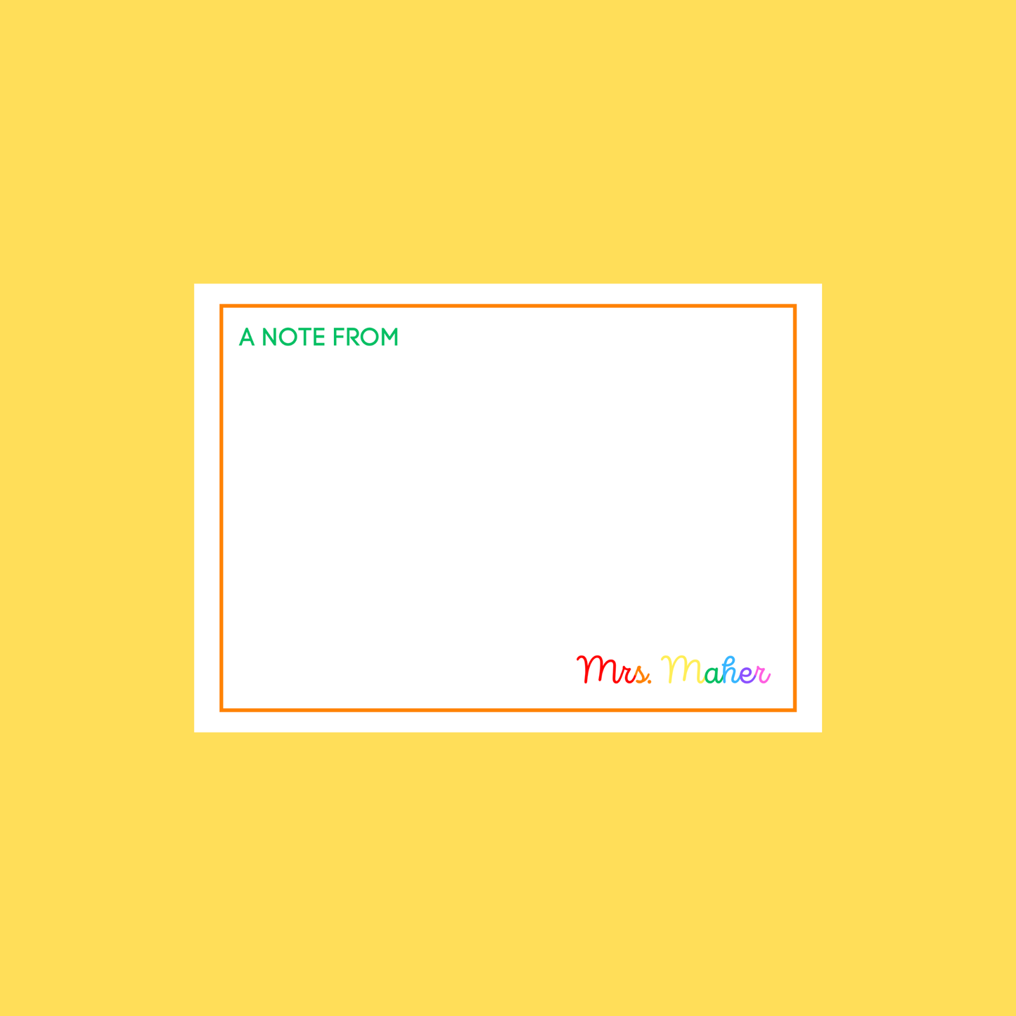 Teacher Stationery - Rainbow Script