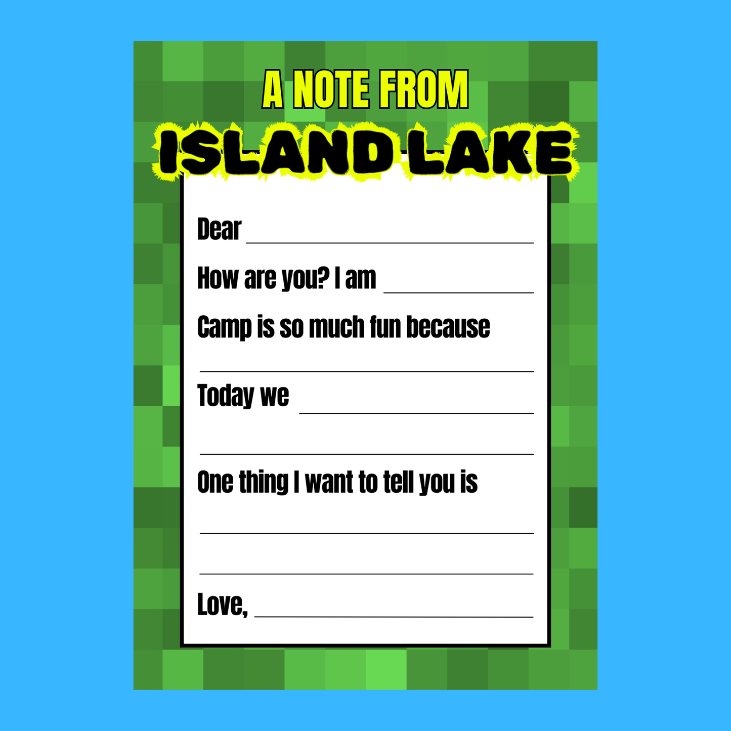Camp Cards - Blocks (Fill-In)