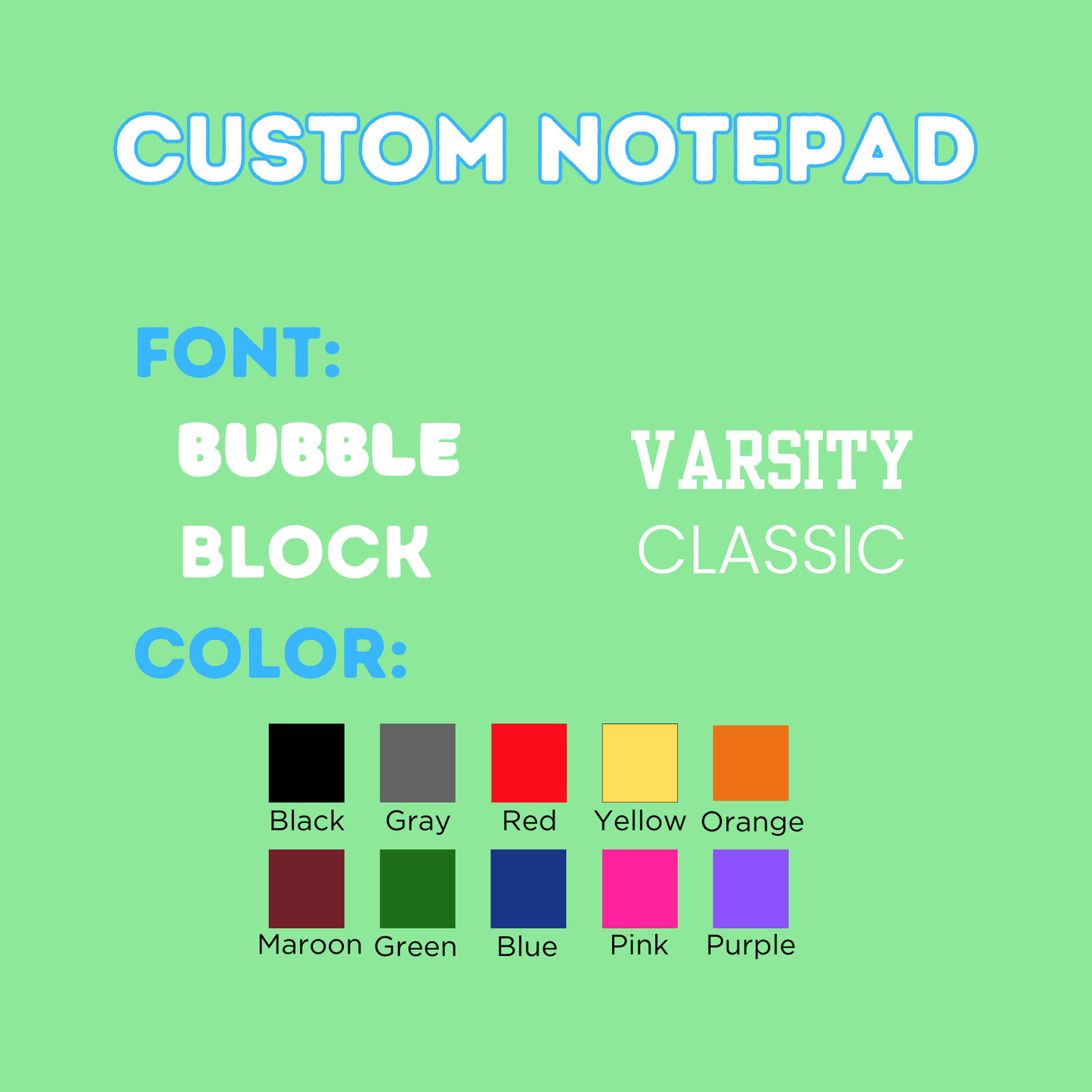 Custom Camp Name Notepad