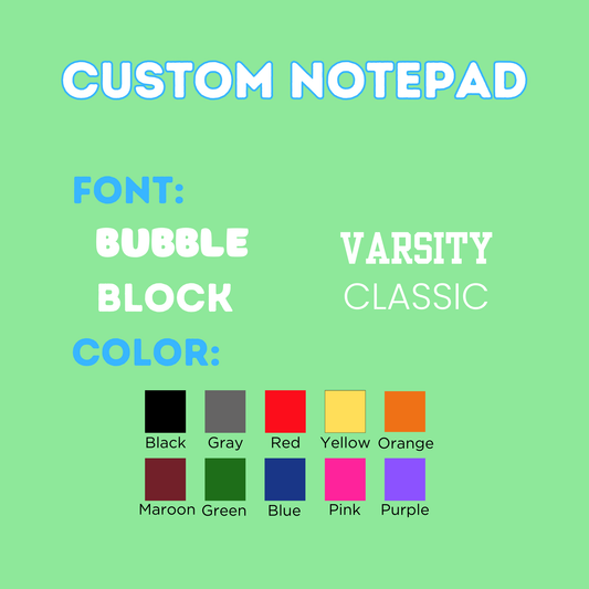 Custom Favorite Things Notepad