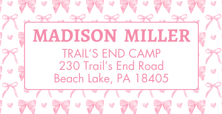 Address Labels - Pink Bows