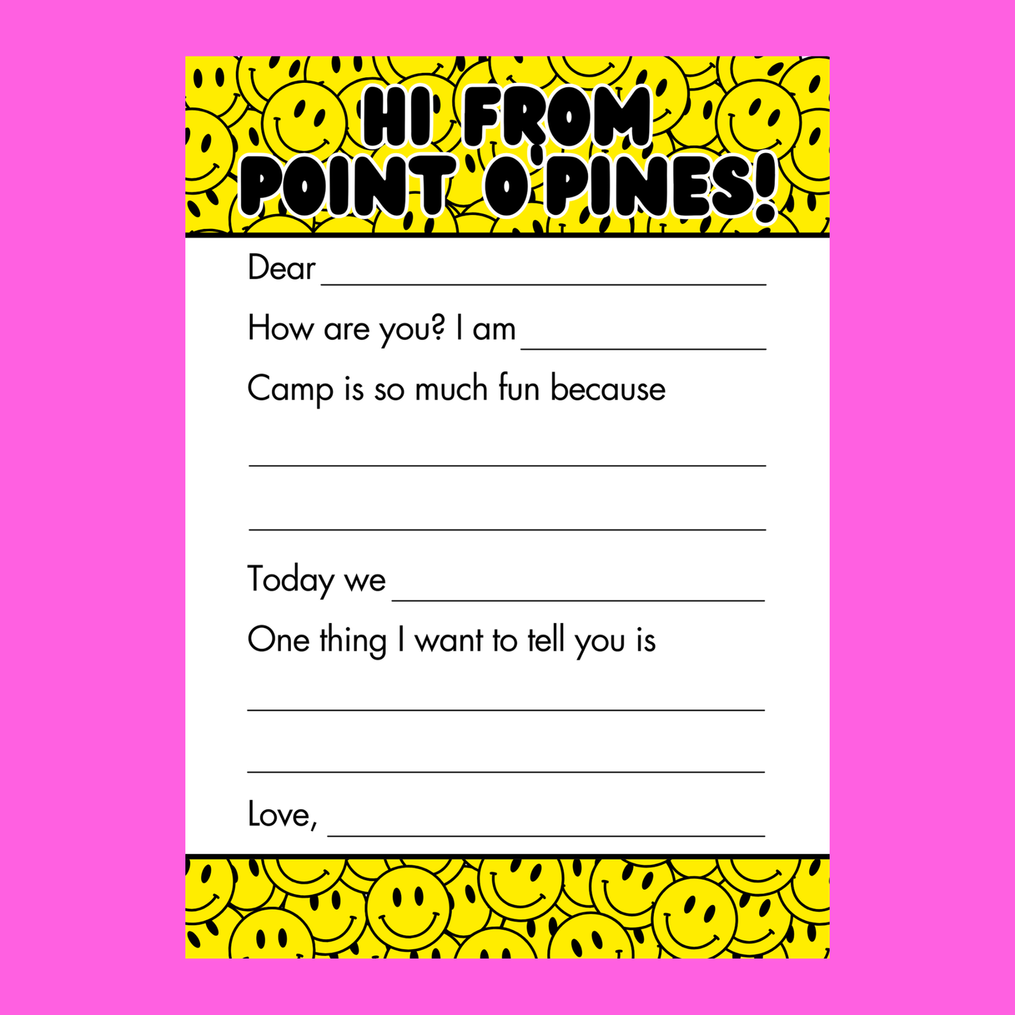 Camp Cards - Smile (Fill-In)