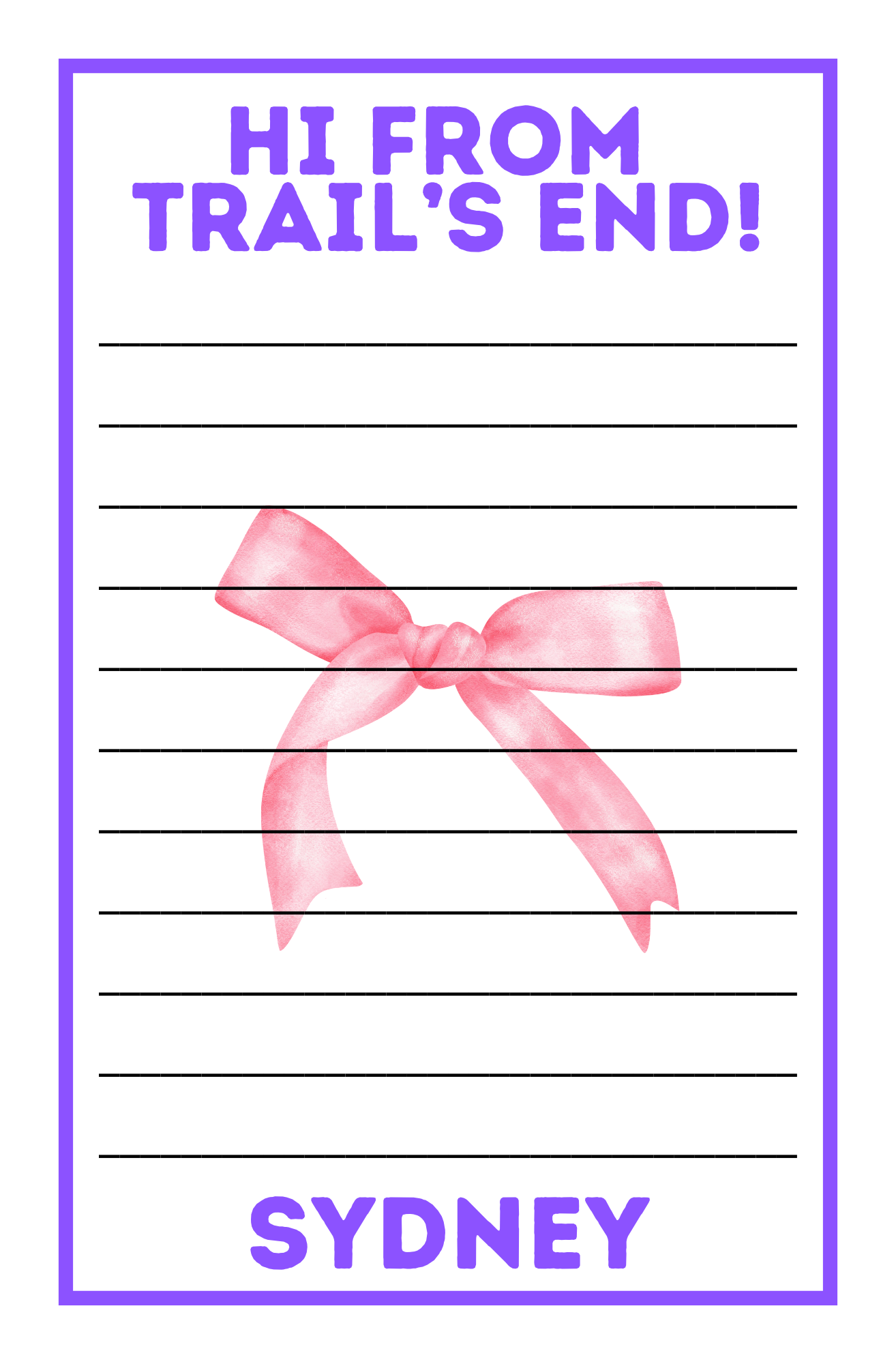 Custom Camp Name Notepad