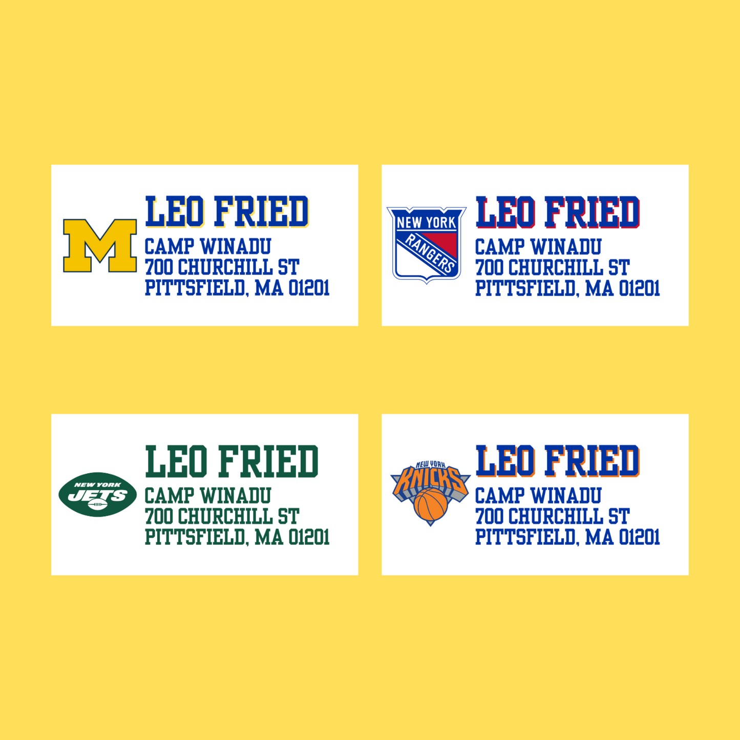 Custom Sports Address Labels