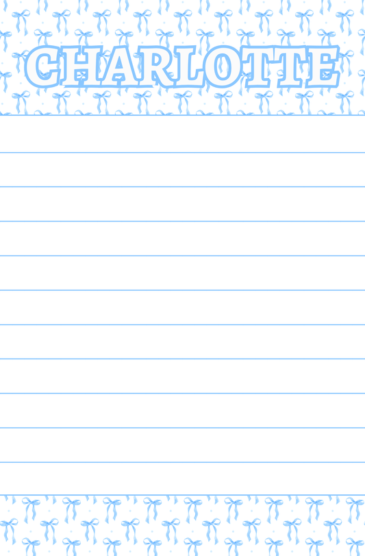 Blue Bows Notepad