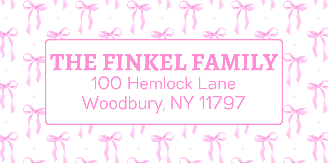 Address Labels - Pink Bows