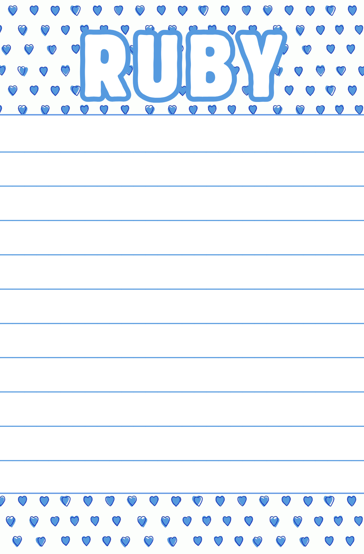 Blue Hearts Notepad
