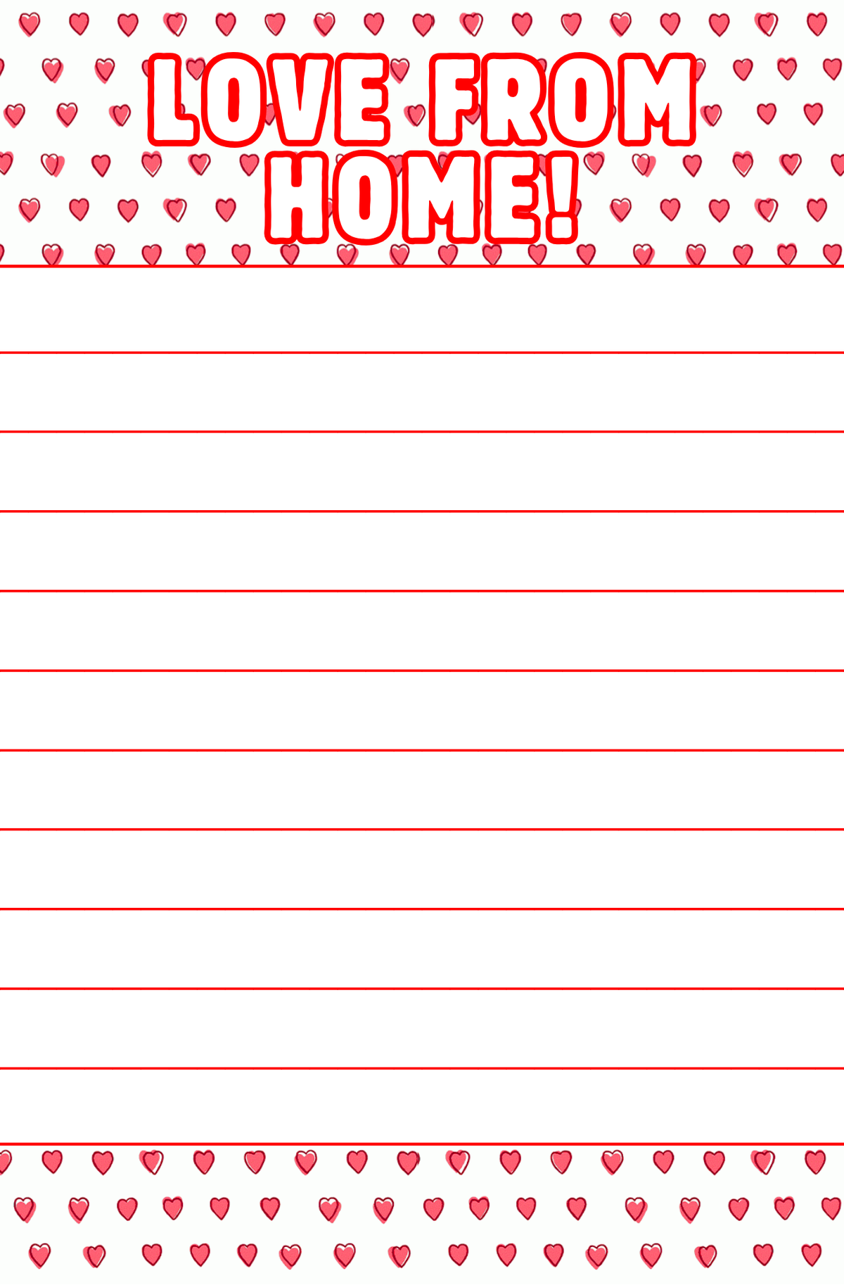 Red Hearts Notepad