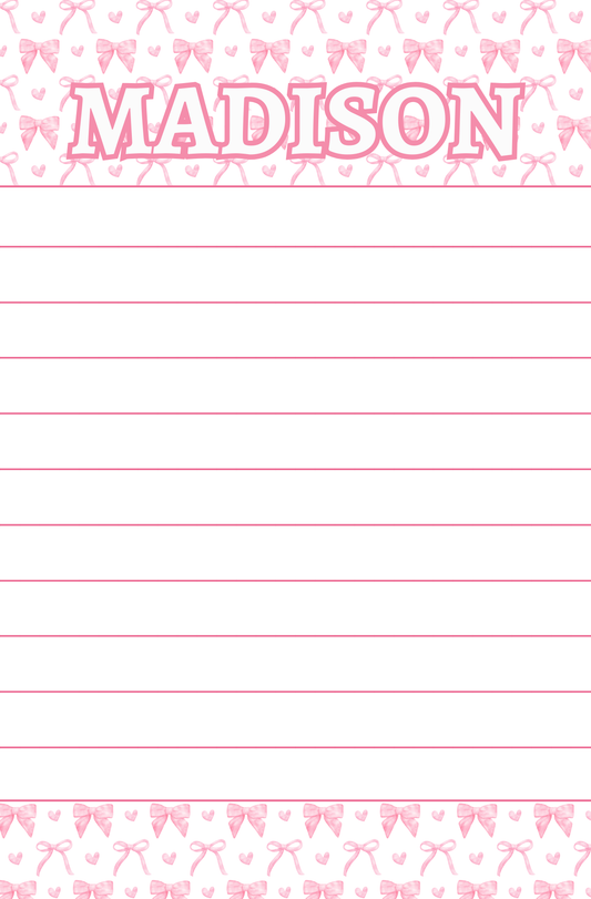 Pink Bows Notepad