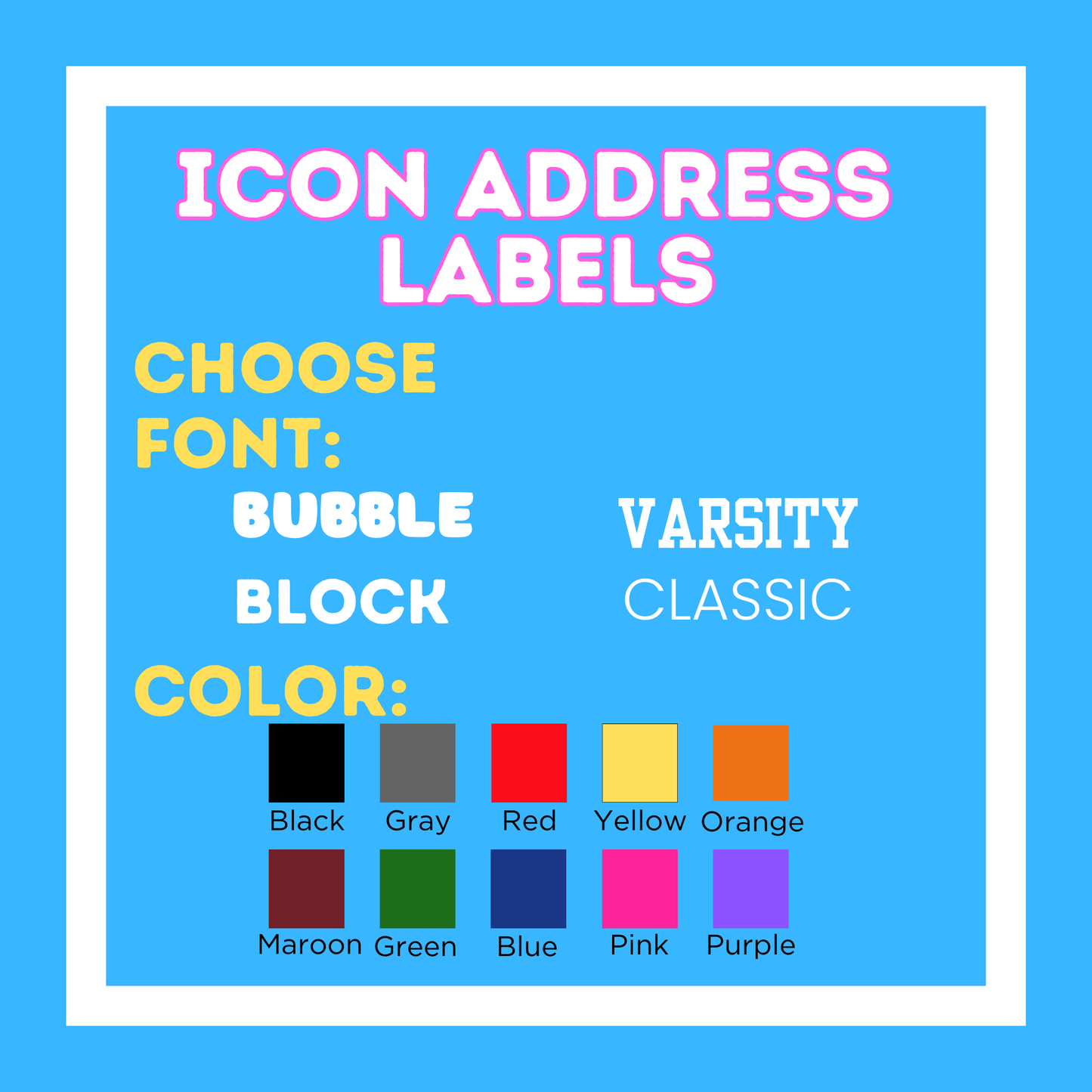 Custom Icon Address Labels