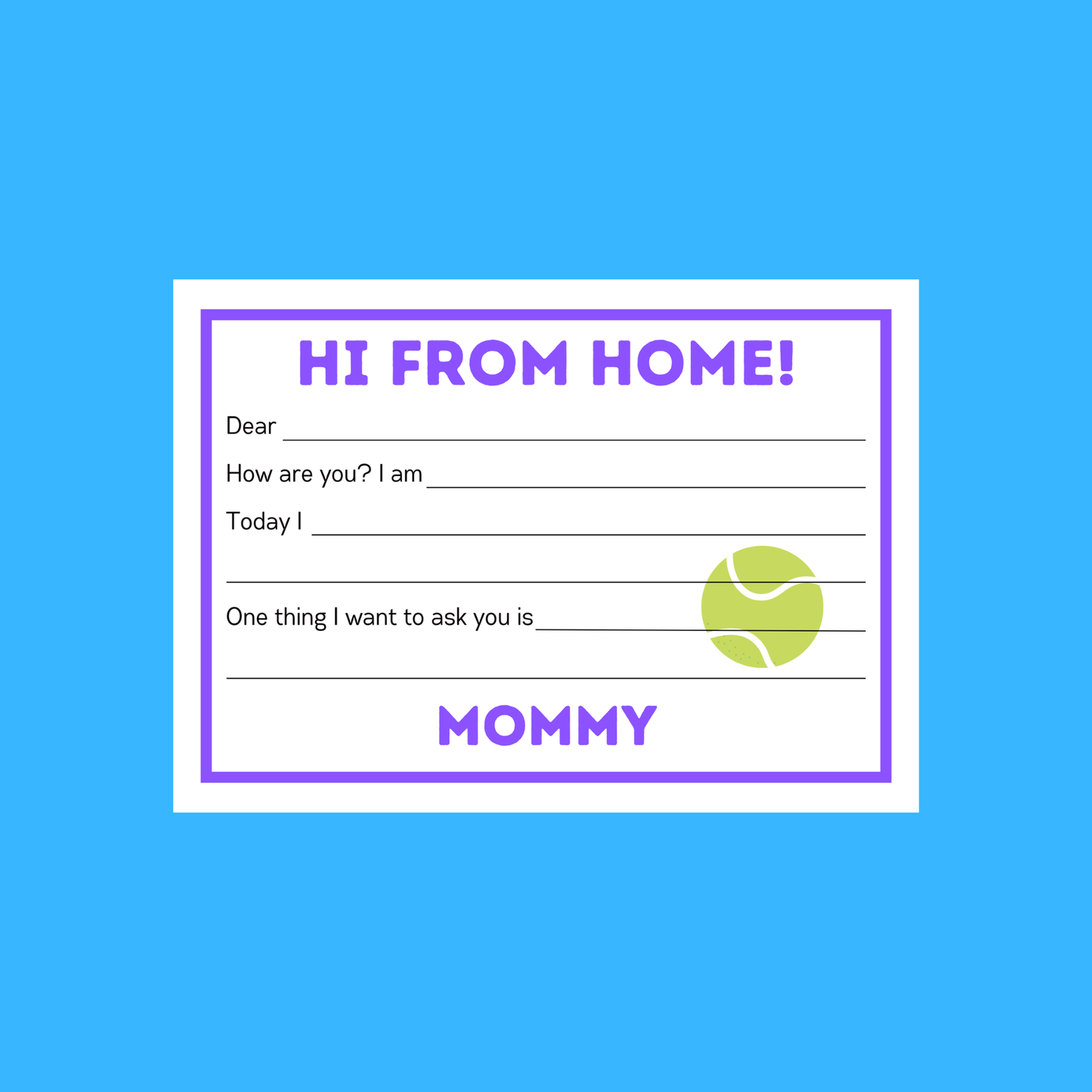 Custom Fill-In Cards - FROM HOME