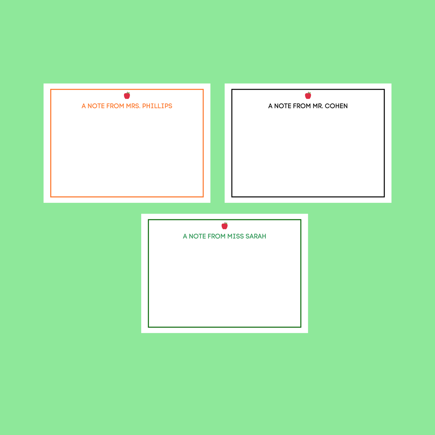 Teacher Stationery - Apple