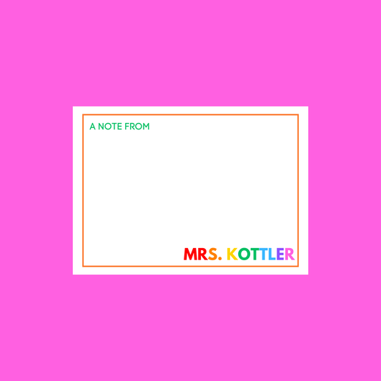 Teacher Stationery - Rainbow Block