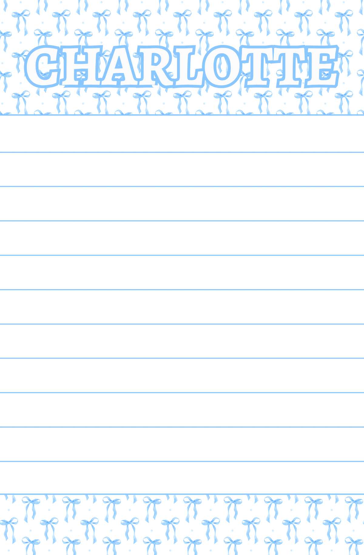 Blue Bows Notepad