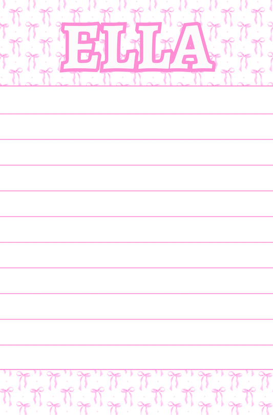 Pink Bows Notepad
