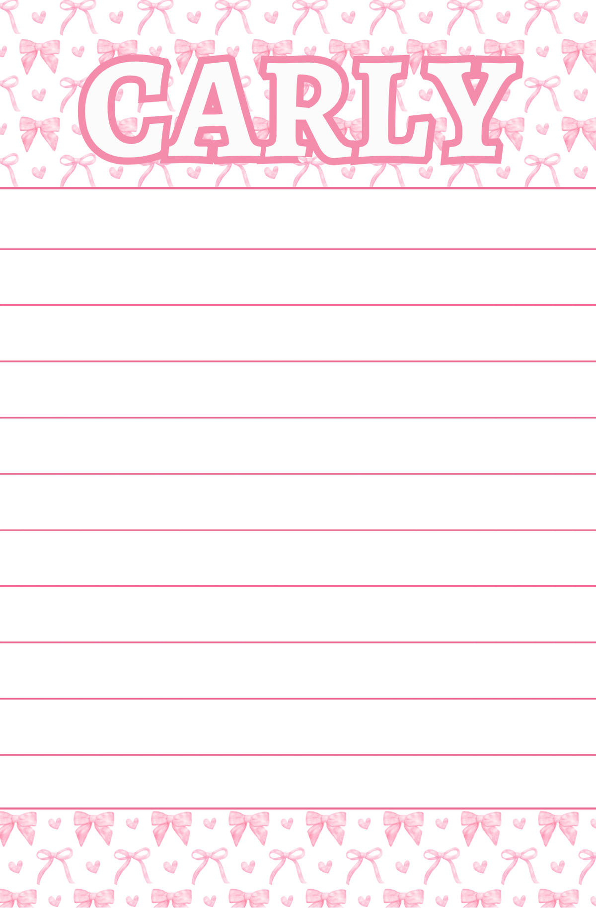 Bows & Hearts Notepad