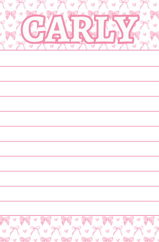 Bows & Hearts Notepad