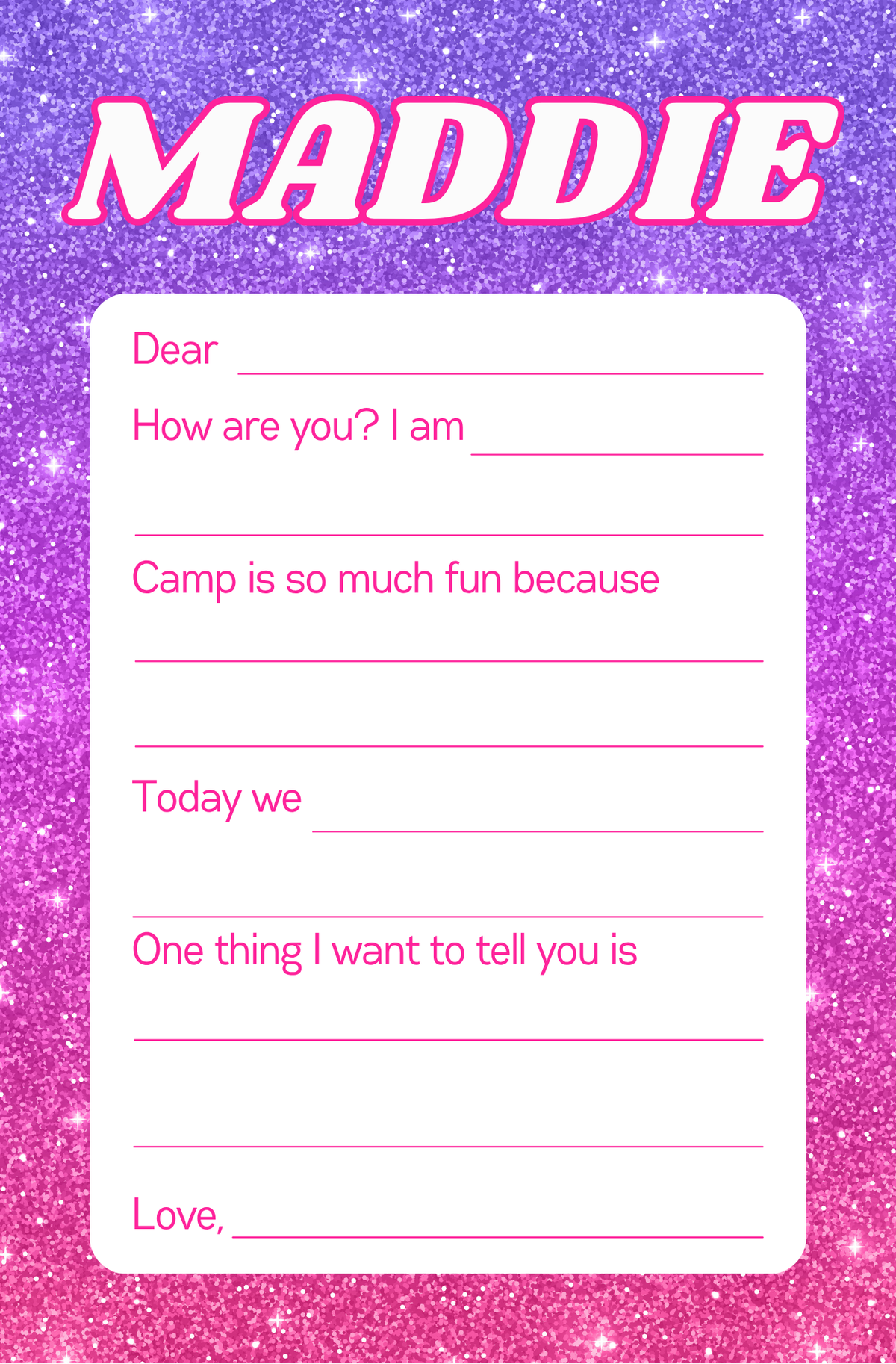 Glitter Notepad
