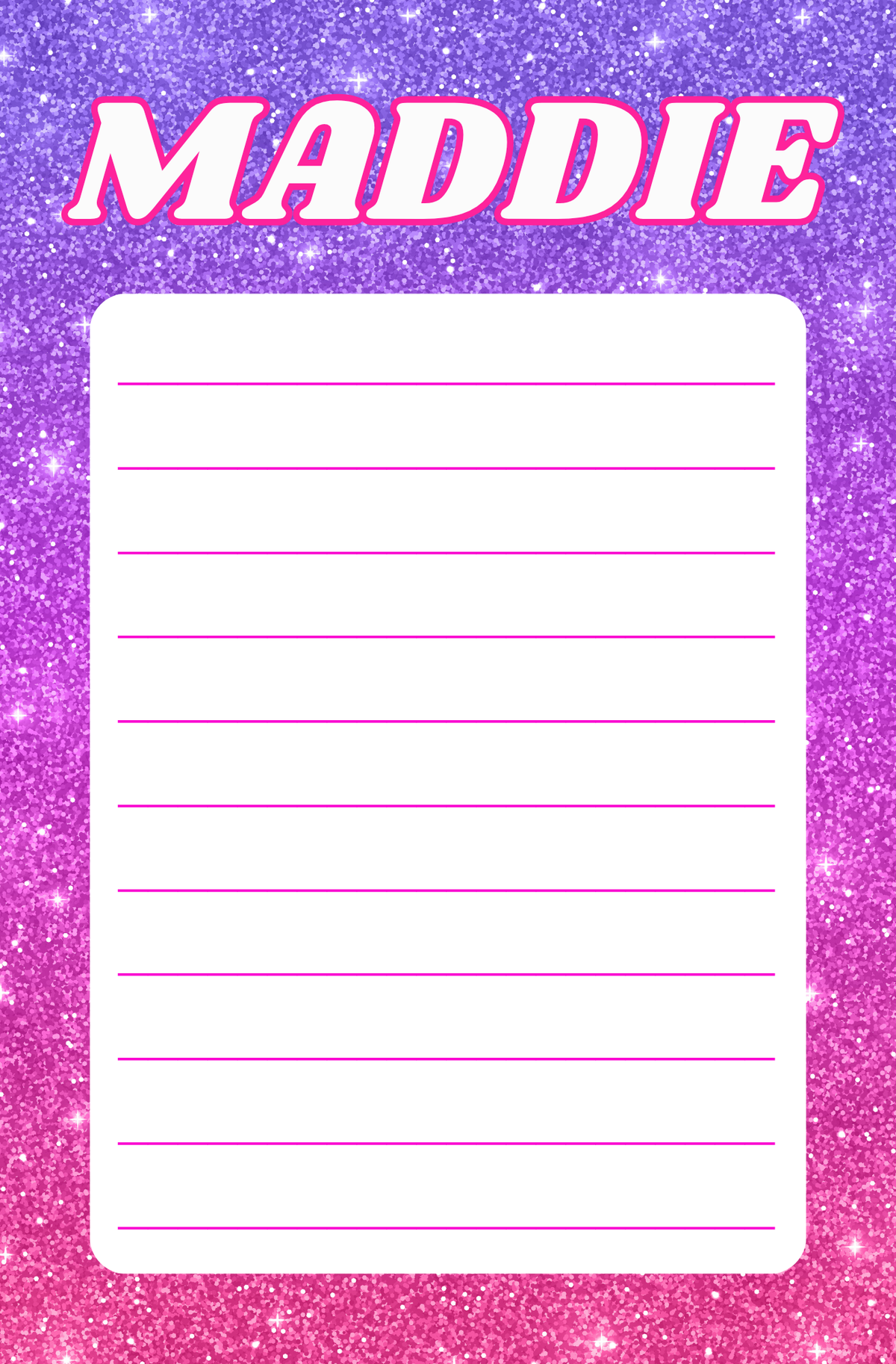 Glitter Notepad