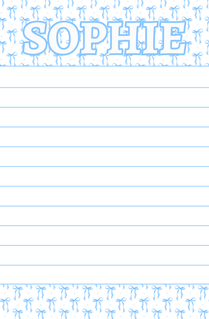 Blue Bows Notepad