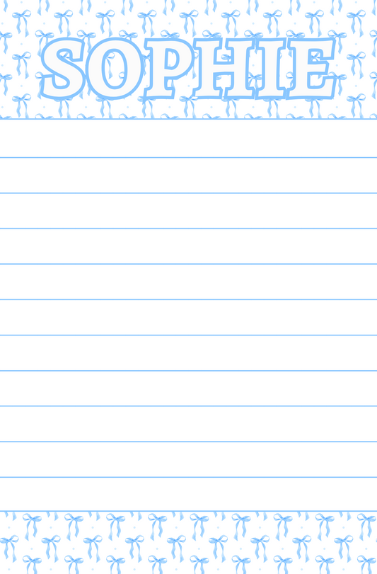 Blue Bows Notepad