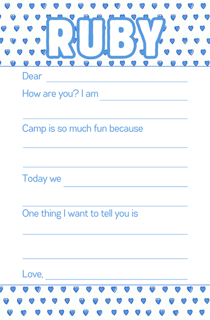Blue Hearts Notepad