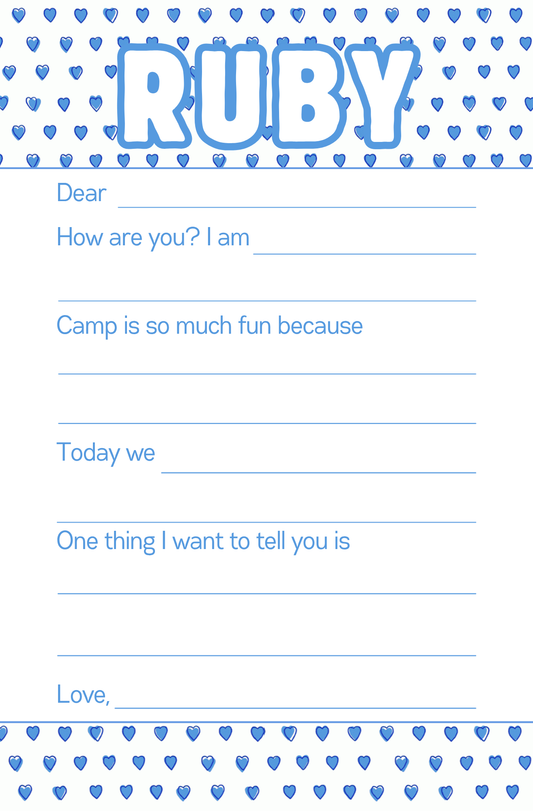 Blue Hearts Notepad