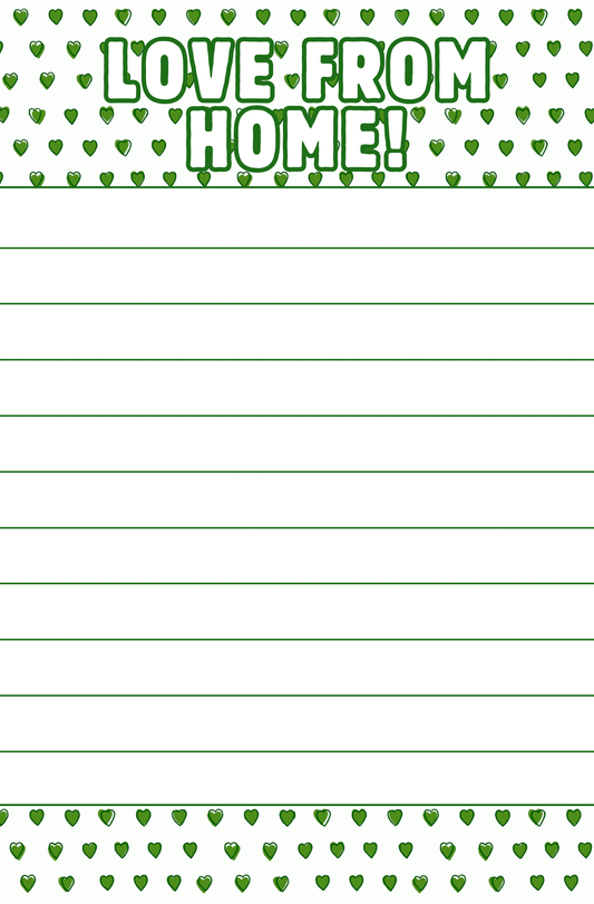 Green Hearts Notepad