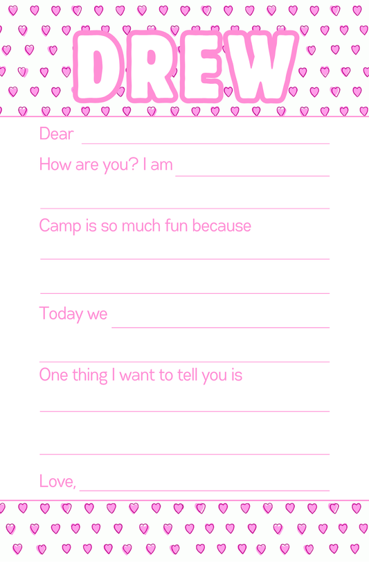 Pink Hearts Notepad