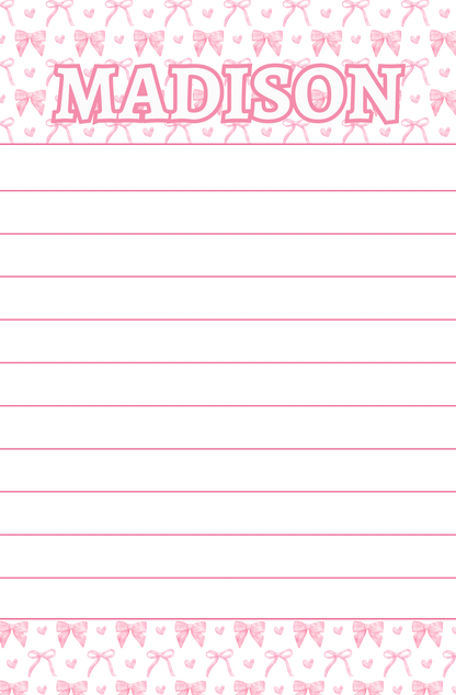 Pink Bows Notepad