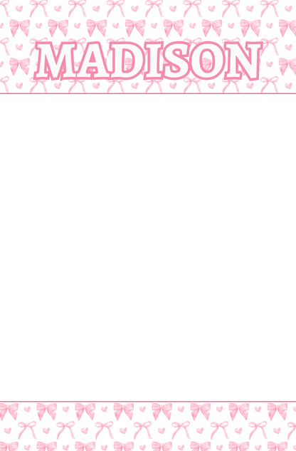 Pink Bows Notepad