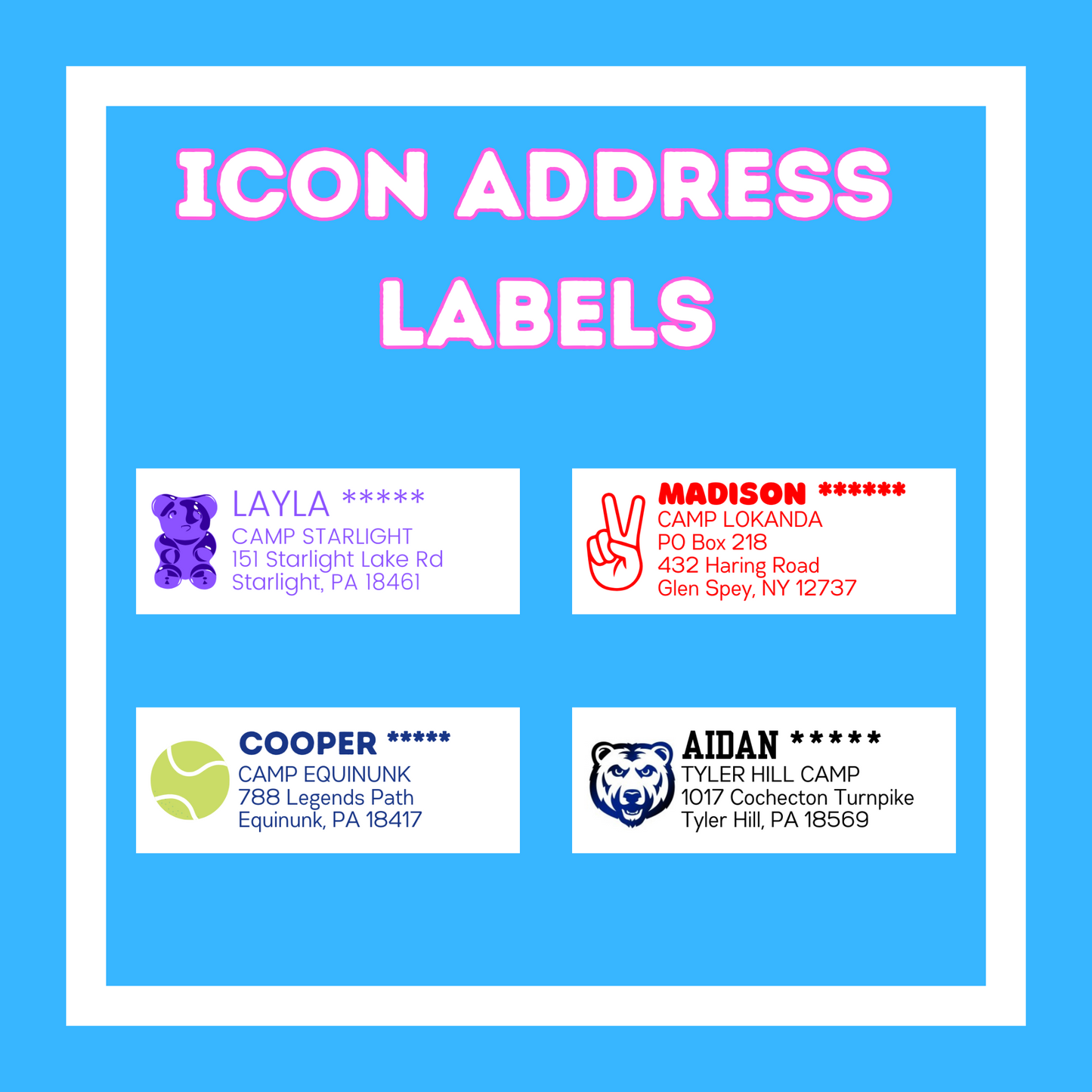 Custom Icon Address Labels